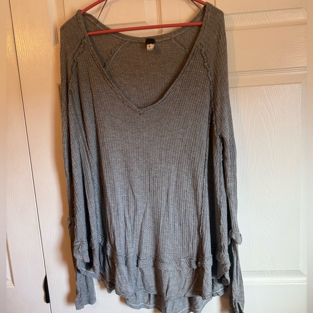 We The Free Charcoal V-Neck Tunic